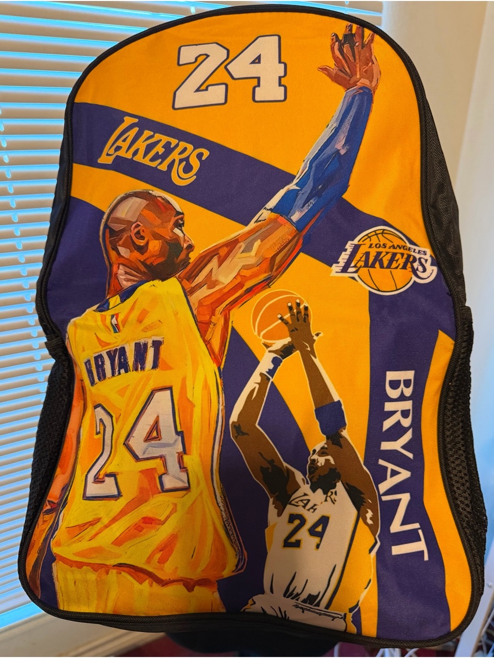 Kobe Bryant Los Angeles Lakers Yellow & Purple Basketball Backpack